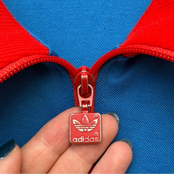 Adidas Swim Club Zip Up Jacket Size XL Red Blue Retro 70s Inspired Rare - Picture 8 of 10